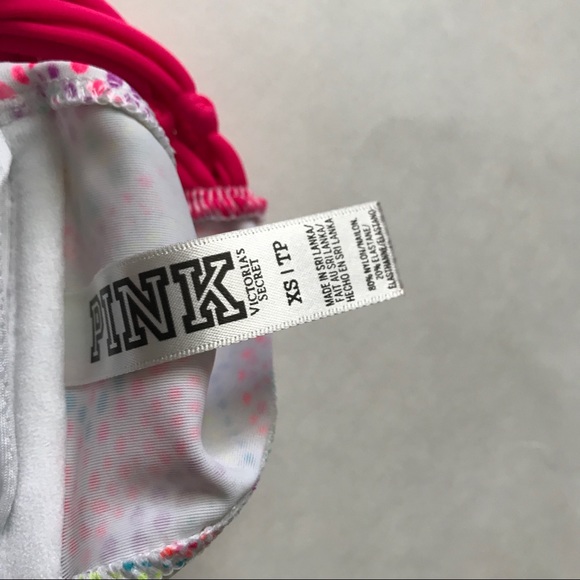 PINK colorful strapless Padded swim top - Picture 5 of 5